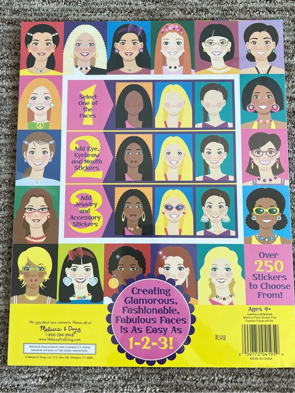 NWT Melissa & Doug Make-A-Face Sticker Pad